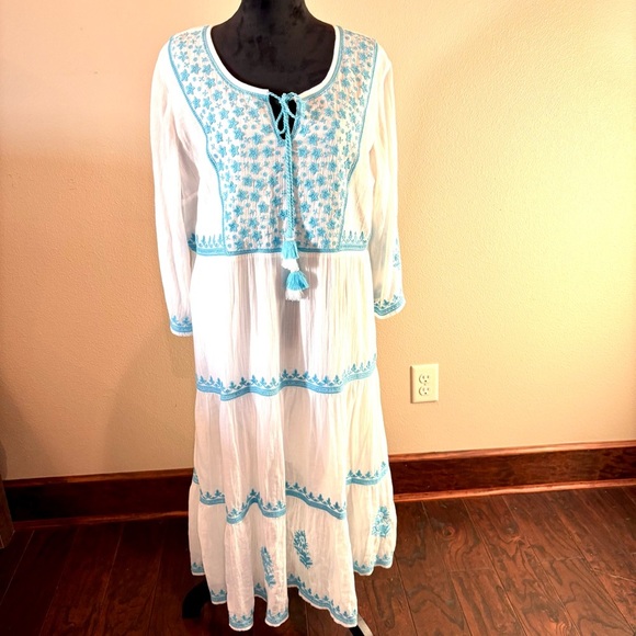 Soft Surroundings Juniper Embroidered Dress, XL, Boho Beach Light Airy Vacation - Picture 16 of 16